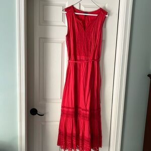 Talbots size 12 red/orange sleeveless summer dress